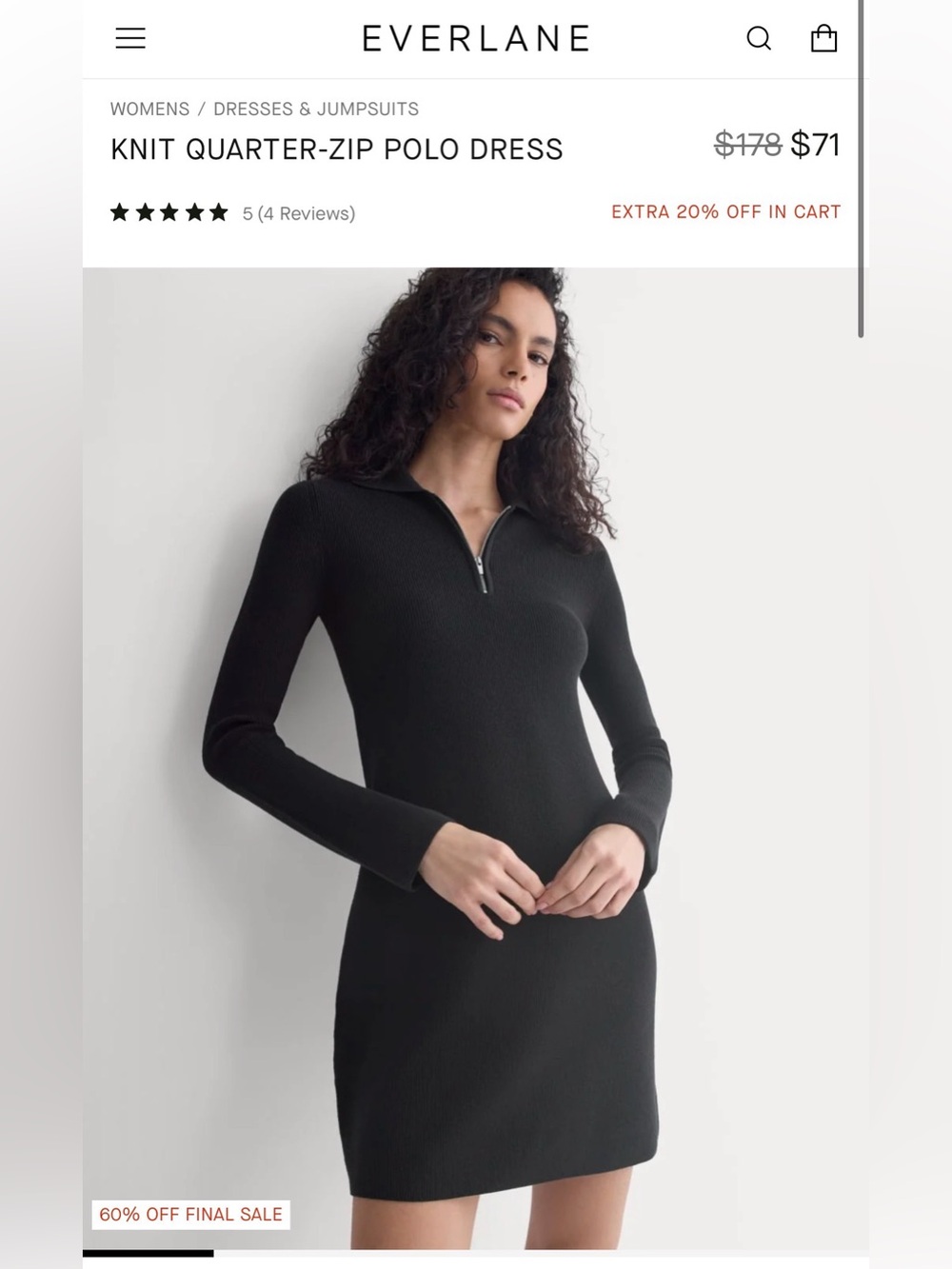 🩷🪞Classic Black Ribbed Zip-Front Mock Neck Women’s Dress XS/Never Worn🪞🩷